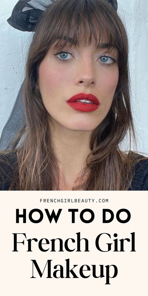 This guide teaches you how to achieve a classic, natural French girl makeup look with easy-to-follow steps, focusing on minimalist and elegant styles for a perfect everyday look. Classic French Makeup Look, French Looks For Women, French Makeup Over 40, French Makeup Routine, Natural French Makeup, French Girl Aesthetic Makeup, French Eye Makeup, French Makeup Look Natural, French Makeup Look Tutorial