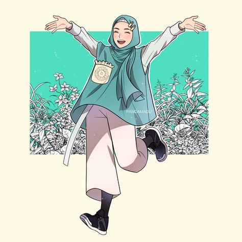 Hijab Drawing, Islamic Cartoon, Anime Muslim, Hijab Cartoon, Islamic Artwork, Wallpapers Iphone, Girls Cartoon Art, Cute Doodles, Cartoon Art Styles