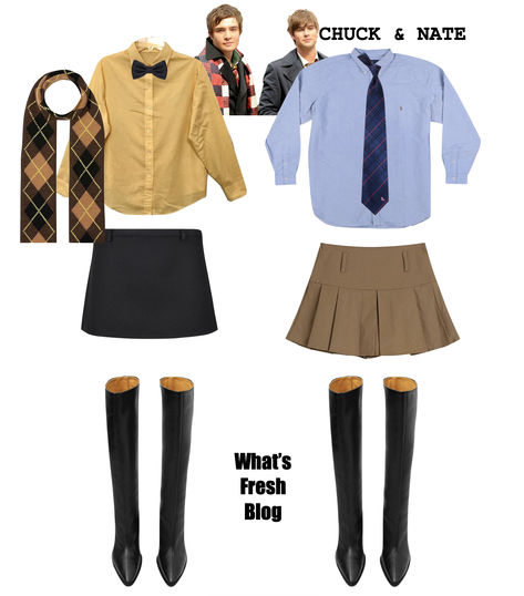 Chuck And Nate Halloween Costume, Chuck Bass Costume, Halloween Costume Collage, Schoolgirloutfit Halloween, Nate And Chuck, Cool Girl Halloween Costumes, Gossip Girl Halloween, Cool Girl Halloween, Gossip Girl Costume