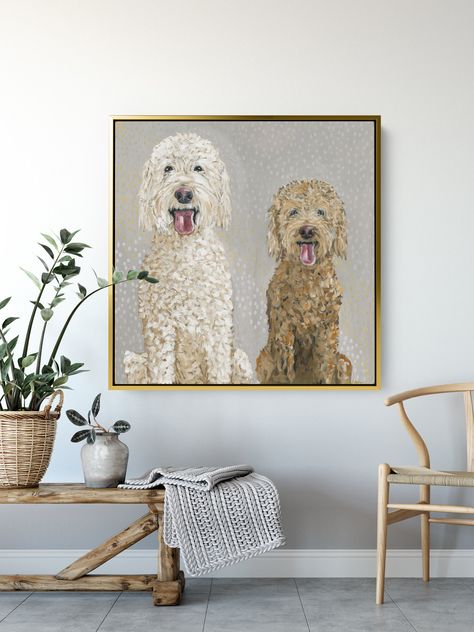 Pets — COPPER CORNERS Golden Doodle Portrait, Golden Doodle Painting Easy, Golden Doodle Painting, Golden Doodle Watercolor, Golden Doodle Art, Doodle Dog Art, Paintings Of Dogs, Labradoodle Art, Golden Doodle Puppy