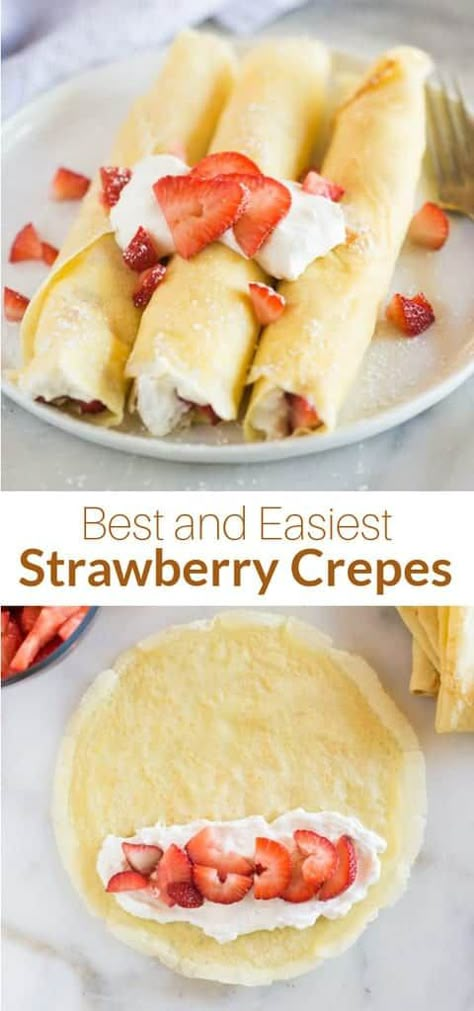 Strawberry Crepe Filling, Cream Cheese Crepe Filling, Strawberry Crepes Recipe, Crepes Recipe Breakfast, Fruit Crepes, Strawberry Cream Cheese Filling, Sweet Crepes Recipe, Homemade Crepes, Brunch Appetizers