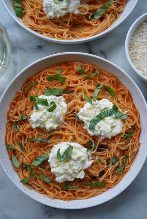 Canned Cherry Tomatoes, Pasta Table, Summer Pasta Recipes, Cherry Tomato Sauce, Cherry Tomato Pasta, Girl Dinner, Cherry Tomato, Parmigiano Reggiano, Fresh Pasta