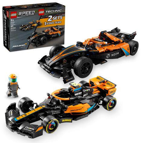 PRICES MAY VARY. LEGO McLaren racing pack – Rev up kids’ imaginations with the LEGO Technic & LEGO Speed Champions McLaren Racing Pack (66792) for vehicle lovers ages 9 years old and up 2 sets in 1 – This high-speed racing pack includes 2 exciting sets: LEGO Technic NEOM McLaren Formula E Race Car (42169) and LEGO Speed Champions 2023 McLaren Formula 1 Race Car (76919) Authentic McLaren details – both sets feature the iconic McLaren livery sponsorship logos and the sleek Formula race car designs Lego Mclaren, 2023 Mclaren, Burr Basket, Best Lego Sets, Mclaren Racing, Racing Car Model, Lego Speed Champions, Mclaren Formula 1, Car Building