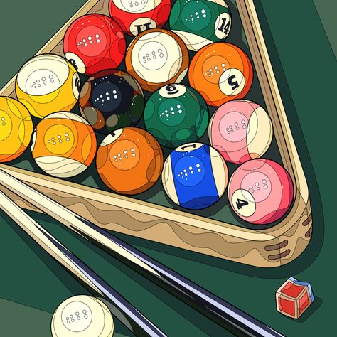 Billiard Wallpaper, Billards Art, Pool Drawing, Ball Drawing, Plant Art Print, Art Table, Painting Art Projects, Marker Art, Art Drawings Sketches Simple