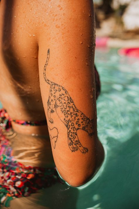 Jaguar Back Tattoo, Leopard Shark Tattoo Fine Line, Fine Line Cheetah Tattoo, Leopard Shark Tattoo, Women Jaguar Tattoo, Jaguar Arm Tattoo, Fine Line Leopard Tattoo, Leopard Arm Tattoo, Leopard Tattoo On Arm