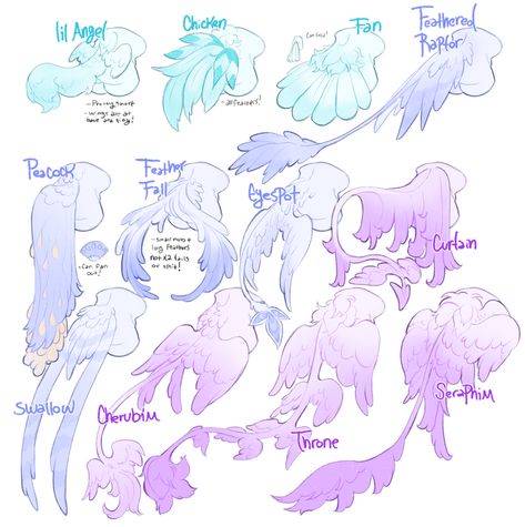 Feathered Character Design, Creature Art Reference, Feather Tail Drawing, Tailed Character Design, Art Reference Poses Animals, Horn Types Reference, Female Bird Character Design, Tail Accessories Drawing, Bird Tail Reference