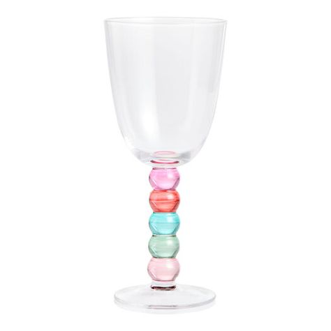 Multicolor Stacked Stem Wine Glass by World Market Fun Wine Glasses, Retro Decor, World Market, Stemware, Wine Glasses, Wine Glass, Wine, Glass