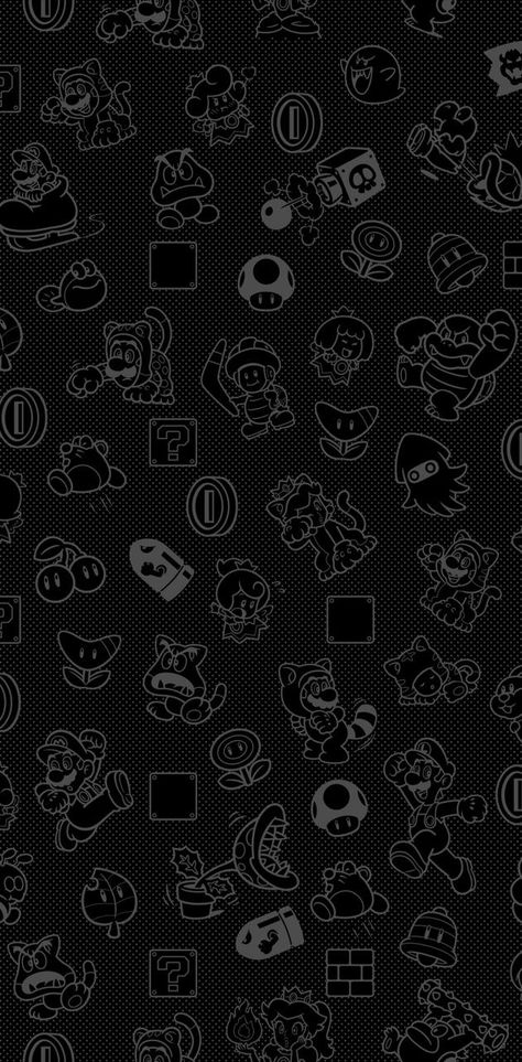 Black Mario Wallpaper, Cool Mario Wallpaper, Black Pixel Art Wallpaper, Super Mario Iphone Wallpaper, Mario Art Wallpaper, Retro Game Wallpaper Iphone, Super Mario Aesthetic Wallpaper, Mario Iphone Wallpaper, Mario Phone Wallpaper