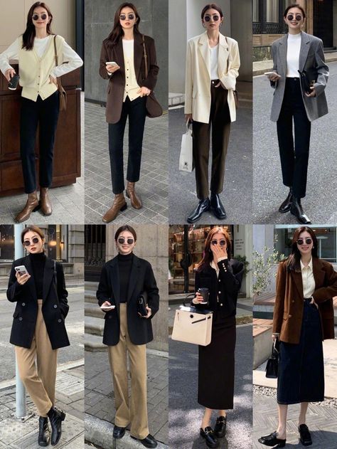 Korean Business Casual For Women, Korea Business Outfit, Destined To You Kdrama, Japan Work Outfit Women, Korean Business Outfits, Smart Chic Outfit Women, Korean Work Outfit Business Casual, Winter Office Wear Women, Korean Smart Casual Outfit