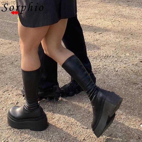 none New Goth, Shoes 2022, Gothic Boots, Summer Boots, Chunky Boots, Fall 2023, Mid Calf Boots, Platform Boots, Boots For Women