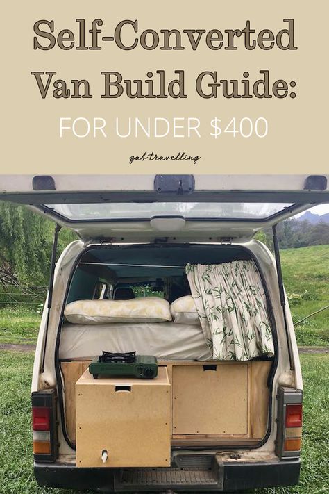 This self-converted cargo van build was done with limited tools and skills. Even on a low budget, this van build is ready for living and travelling in. Check out the article for tips on how to make a functional van for your van life. Diy Van Build Ideas, Van Life Cheap, Low Top Van Conversion, Easy Van Build, Budget Camper Van, Basic Camper Van, Van Life On A Budget, Living Van Ideas, Van Life Budget