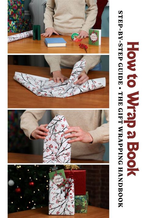 If you are gifting a book this holiday season, you have to try this creative gift wrapping technique. Make the gift wrap as special as the meaningful book inside by taking your gift wrapping to the next level. Follow along to learn how to elevate the gift wrap of a book by adding pockets. How To Gift Wrap A Cookbook, How To Wrap A Notebook Gifts, How To Wrap A Coloring Book, How To Wrap Jeans As A Gift, Gift Wrap Techniques, Cute Book Wrapping Ideas, Wrap A Book Gift Creative, Wrapping A Book With A Pocket, Wrapping Hacks Christmas