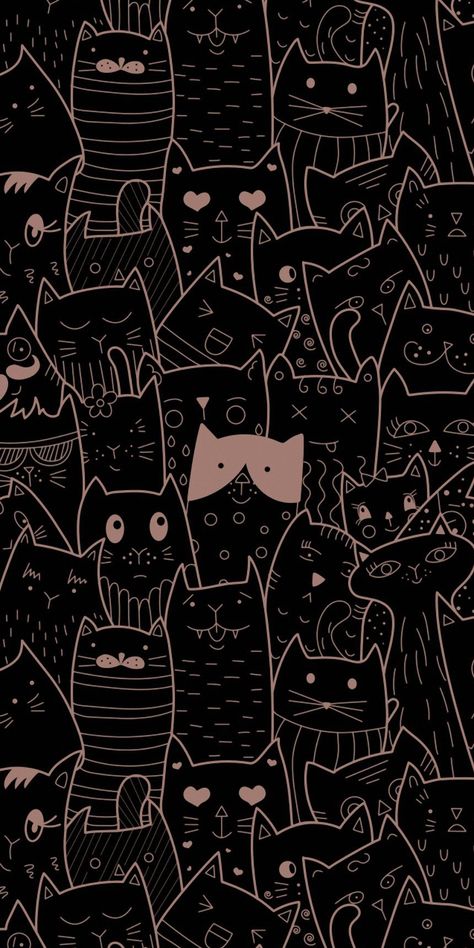 Doodle Cat Wallpaper, Backgrand Wallpaper For Phone, Wallpaper Iphone Cat Cute, Phone Backgrounds Cat, Cat Homescreen Wallpaper, Simple Phone Wallpaper Pattern, Cat Lockscreen Aesthetic, Cat Background Wallpapers, Phone Wallpaper Patterns Aesthetic