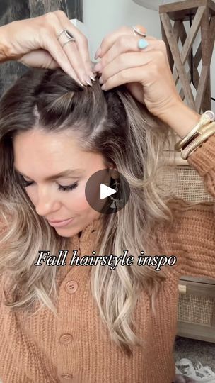 133K views · 17K reactions | Fall hairstyles and goooo!

#fallhairstyle #fallstyle #fall #fallfashion #amazonfashion #walmartfashion #messybun #fallhair | Brooke Roundy Hair Tips Makeup Tips | blushbasics · Original audio Cute Hairstyles For Fall Pictures, Fall Updos Casual, Easy Fall Hairstyles For Long Hair, Cute Easy Fall Hairstyles, Fall Updos, Easy Fall Hairstyles, Cute Fall Hairstyles, Rainy Day Hairstyles, Concert Hairstyles