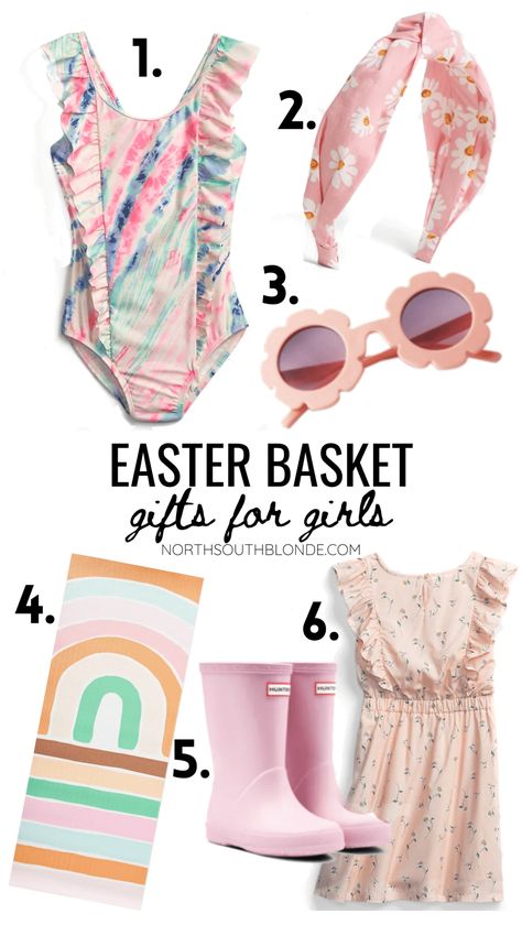 Easter basket gift ideas for little girls and older girls, including fun bright spring colours and warm weather essentials. Easter Goodie | No Toys | No Candy | No Sugar | Dollar Store Finds | Gap Kids | Gap Girls | Walmart | Spring | Outdoor Activities | Spring Dresses for Girls | Girls Style | Girls Fashion | Spring Must Haves | Easter Basket for Older Kids | Gift Basket Ideas | Easter Basket Ideas For 8 Year Girl, Easter Basket Ideas For 5 Year Girl, Easter Basket Ideas For Girls 8-10, Kids Gift Basket Ideas, Minimalist Easter Basket, Easter Basket Gift Ideas, Spring Must Haves, Easter Basket Gifts, Baskets Ideas