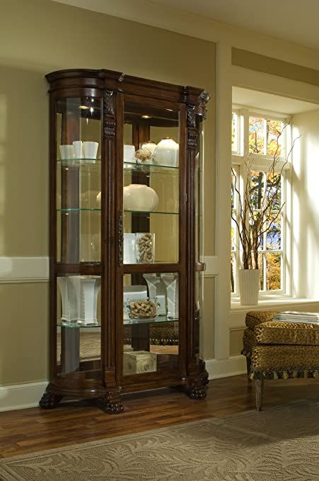 Corner Curio, Pulaski Furniture, Curio Cabinet, Nebraska Furniture Mart, Glass Shelves, Display Cabinet, Accent Furniture, China Cabinet, Wood Furniture