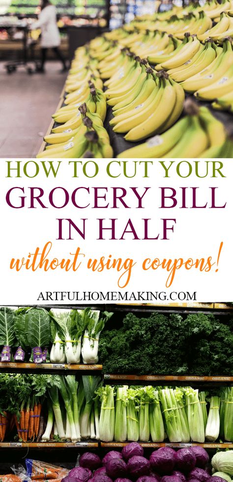 How We Cut Our Grocery Bill in Half without using coupons! #savingmoney #frugalliving #grocerybudget #savemoney Cut Grocery Bill, Meals For Family, Meals For 2, Budget Money, Large Family Meals, Household Expenses, Monthly Meal Planning, Budget Meal Planning, Family Money