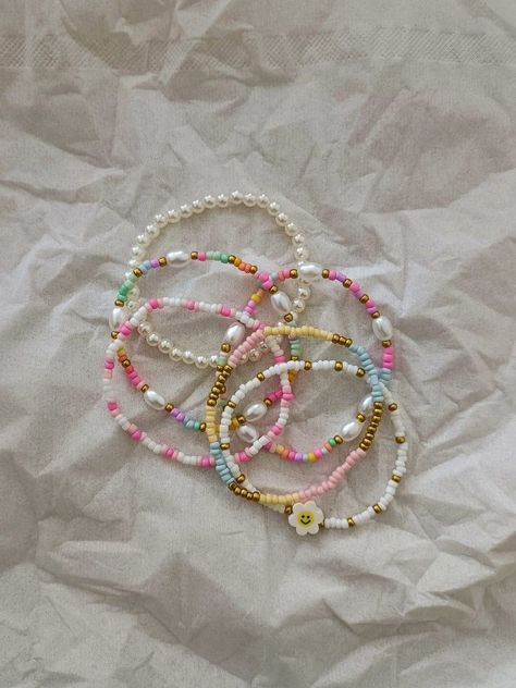 Friendship Bracelet Kit, Anting Manik, Beads Kit, Small Bead Bracelet, Bracelet Making Kit, Pola Manik, Gelang Manik-manik, Preppy Jewelry, Bracelet Kit