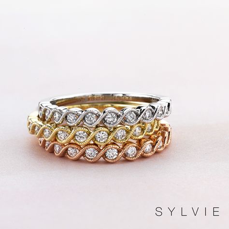 Stackable Rings // Stackable Diamond Rings You Absolutely NEED... and Can WIN! via TheELD.com Stackable Diamond Bands, Silver Infinity Ring, Stackable Diamond Rings, Bling Fashion, Love Knot Ring, Leaf Engagement Ring, Oval Cut Engagement Ring, Stackable Wedding Bands, Stackable Bands