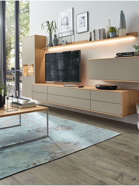 Tv Unit Design Modern, Modern Tv Wall Units, Wall Tv Unit Design, Living Room Tv Unit Designs, Living Room Tv Unit, Decor Ikea, Tv Wall Decor, Living Room Cabinets, Living Room Decor Apartment