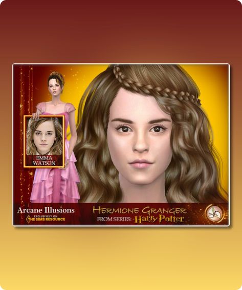 Sims 4 Sim CC: SIM Hermione Granger     Arcaneillusions     TSR Only CC By Bakalia Sims 4 Harry Potter Cc, Sims 4 Harry Potter, Young Emma Watson, Sims 4 Cc Download, Best Sims, Sims 4 Cas, Harry Potter Series, Sims 4 Cc, Hermione Granger