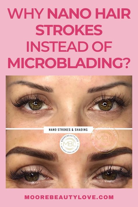 Wondering which is best between Nano Machine strokes and microblading? In this article, we break down the difference between microblading and nano machine strokes and we think Nano Machine strokes is a better choice. Nano Brows Vs Microblading, Nano Strokes Eyebrows, Nano Brow Pattern, Nano Blading Eyebrows, Nano Eyebrows, Nano Brows Before And After, Nanoblading Eyebrows, Microblading Strokes, Nano Brows