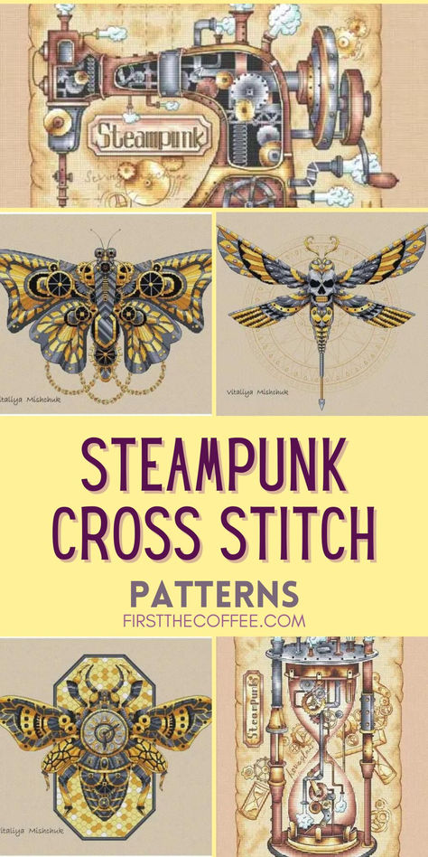 Steampunk Cross Stitch Patterns Steampunk Cross Stitch Pattern, Steampunk Embroidery Patterns, Cross Stitch Alphabets Free, Cool Embroidery Patterns, Unique Cross Stitch Patterns Free, Free Cross Stitch Patterns Vintage, Free Cross Stitch Patterns Printable, Free Cross Stitch Patterns To Download, Steampunk Embroidery