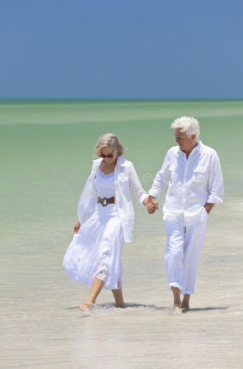 Happy Senior Couple Walking Holding Hands on Beach. Happy senior man and woman c #Sponsored , #Sponsored, #Paid, #Couple, #Happy, #Holding, #Walking Chilled Soups, Older Couple, Grow Old With Me, Smile Images, Elderly Couples, Couples Walking, Old Couples, Couple Dancing, Couples In Love