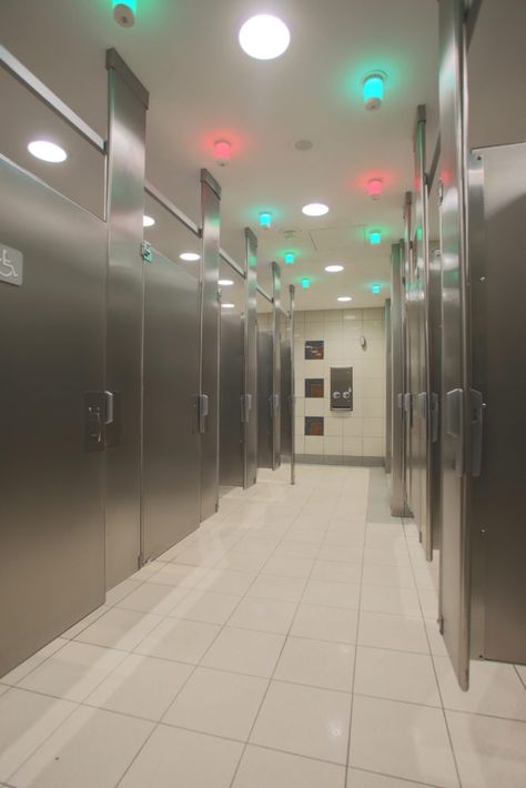 Atlanta Int'l Airport testing restroom stop/go lights - Stuck at the Airport Hartsfield–jackson Atlanta International Airport, Red Light Green Light, Restroom Design, At The Airport, Lighting System, International Airport, School Ideas, Light Green, Atlanta