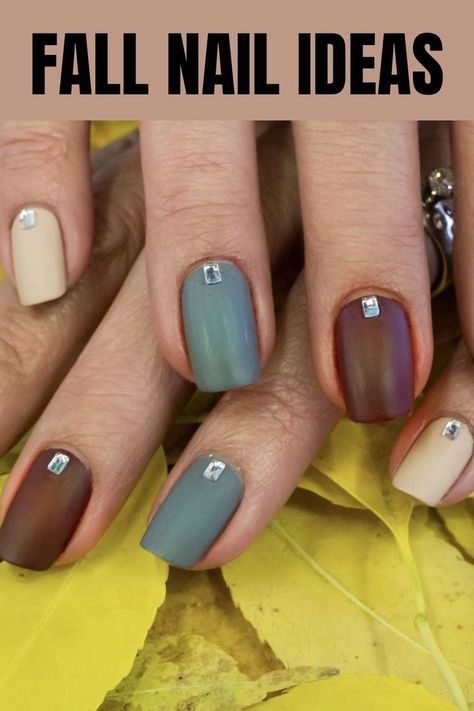 Best Fall Nail Ideas to Celebrate the Season in Style | Nail Design | Nail Art Autumn Manicure Fall Nails Ideas, Summer To Fall Transition Nails, Late Summer Early Fall Nails, Nail Color Combinations, Different Color Nails, Fingernail Art, Fall Acrylic, Nail Color Combos, Fall Nail Polish