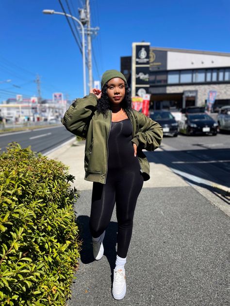 Spring outfit, army green, unitard, black girl outfit, nike vision alta, everyday outfit. Outfit Army, Nike Vision, Outfit Nike, Everyday Outfit, Spring Outfit, Everyday Outfits, Army Green, Vogue, Nike