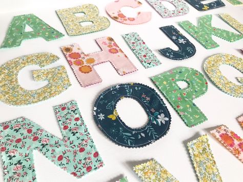 Fabric Alphabet Letters and Numbers Pattern Template - Etsy Fabric Alphabet Letters, Numbers Pattern, Fabric Alphabet, Wool Applique Kits, Wall Quilt Patterns, Pattern Template, Fabric Cards, Diy Embroidery Patterns, Diy Presents