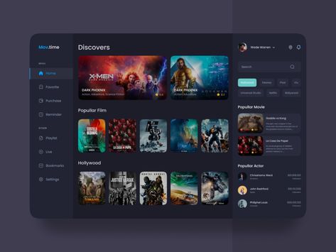 Movies Website Design, Movie Website Design, Dashboard Ui Design, App Dashboard, Movie Design, Ui Design Dashboard, Movie App, Movie Website, Directory Design