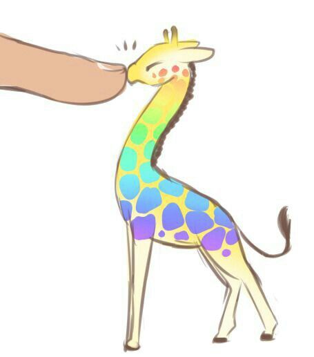 Rainbow, giraffe, small, cute, finger; Kawaii 강아지 그림, A Giraffe, Dibujos Cute, 판타지 아트, E Card, Cute Animal Drawings, Kawaii Drawings, 귀여운 동물, Creature Art