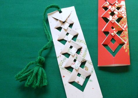 Pretty Christmas Cards, Bookmark Crochet Tutorial, Christmas Card Book, Bookmark Easy, Chrismas Cards, Upcycled Christmas, N Craft, Bookmark Crochet, Handmade Bookmarks Diy