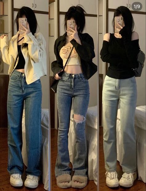 𝒔𝒂𝒗𝒆 𝒂𝒏𝒅 𝒇𝒐𝒍𝒍𝒐𝒘 𝒇𝒐𝒓 𝒎𝒐𝒓𝒆 Simple Style Outfits, Girl Fashion Style, Korean Casual Outfits, Outfit Jeans, Easy Trendy Outfits, Fabulous Dresses, Swaggy Outfits, 여자 패션, Korean Outfits