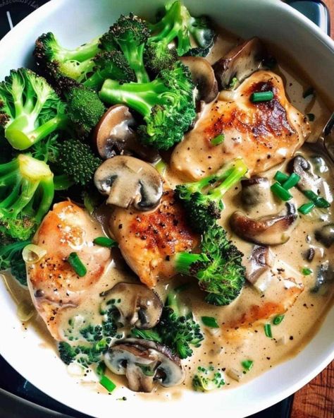 Creamy Broccoli and Mushroom Chicken – myfullcook Stuffed Mushrooms With Chicken, Broccoli Mushroom Chicken, Chicken And Mushroom Dinner Ideas, Creamy Broccoli And Mushroom Chicken, Chicken Broccoli Mushrooms Recipes, Easy Creamy Mushroom Chicken, Chicken Broccoli And Mushrooms, Chicken Mushrooms Broccoli Recipes, Baked Chicken With Mushroom Soup