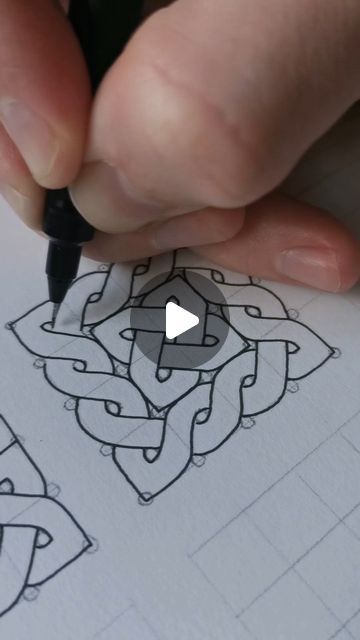 Rob on Instagram: "One simple grid four different ways. If you wanna get into celtic knot patterns, draw yourself a 4x4 grid and see how many different combinations you can come up with! I'm certain I can do a tonne of others so I'll be sharing them over the coming days. 🙏✌️ . . . . #mandala #mandalas #mandalatattoo #mandalaart #mandalalove #celticknot #robcart #Leedsartist #originalart #independentartist #originalartwork #sacredgeometry #fineliner #arttherapy #intricateart #artstagram #artistsoninstagram #instafineliner #mindfulness #freelancer" Celtic Drawings Art, Celtic Knots Drawings, Celtic Knot Patterns, How To Draw Celtic Knots, Tangling Art Patterns, Celtic Designs Pattern, Random Patterns Drawing, Celtic Drawings, Sacred Geometry Art Mandalas