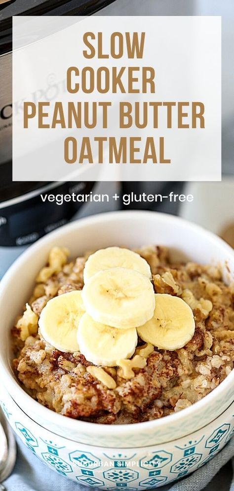 Oatmeal Overnight Recipe, Oatmeal Overnight, Hearty Breakfast Recipes, Crockpot Oatmeal, Slow Cooker Oatmeal, Peanut Butter Oatmeal Bars, Overnight Recipes, Overnight Oatmeal Recipes, Crockpot Breakfast Casserole