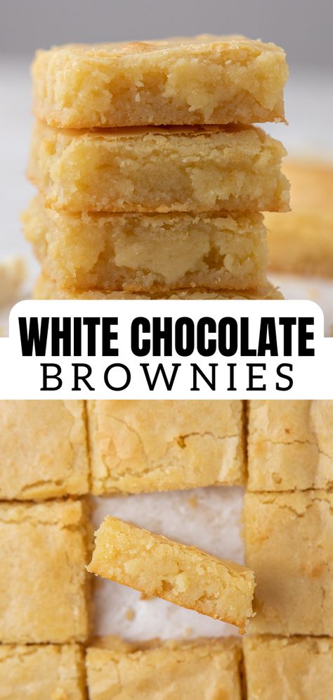 White Chocolate Blondies Recipe, Chocolate Blondies Recipe, White Chocolate Brownies, White Chocolate Blondies, Brownies Recipe Homemade, Brownies Recipe Easy, Läcker Mat, Deilig Mat, Easy Baking Recipes