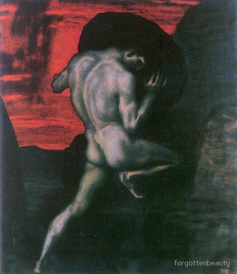 Sisyphus - Franz von Stuck Franz Von Stuck, Nude Artwork, Albert Camus, Gay Art, Greek Mythology, Dark Art, Classic Art, Sale Poster, Fine Art Paper