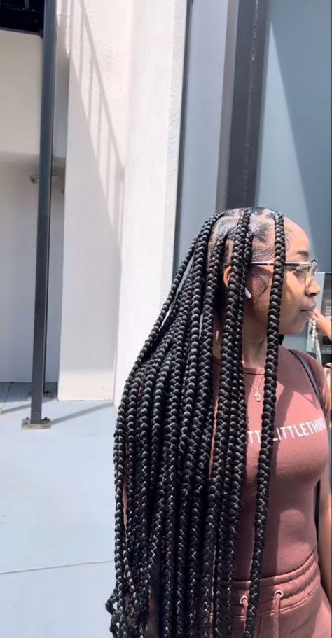 Inner Wave, Large Knotless, Waves Hairstyle, Hair Styels, Elegant Ponytail, Pretty Braids, Feed In Braids Hairstyles, Box Braids Hairstyles For Black Women, Cute Braided Hairstyles