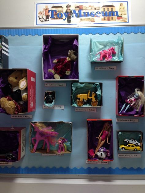 History Of Toys Ks1, Year 1 History Display, Classroom Museum Exhibit, Classroom Museum Ideas, Toy Topic Eyfs, Year 1 Toys Topic, Toys Topic Ks1, Museum Classroom Theme, Toys Topic Eyfs