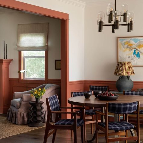 Modern Glam Dining Room, Heidi Caillier, Glam Dining Room, Glam Dining, Seattle Homes, Traditional Dining Room, Best Paint Colors, Red Rooms, Neutral Decor