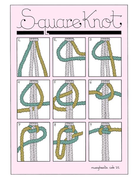 Diy Instructions Step By Step, Macrame Starter Knots, Macrame Basics For Beginners, Macrame Spiral Knots Step By Step, Flat Macrame Knot, Macrame Knot Names, Basic Knots Macrame, Basic Macrame Knots Step By Step Video, Macrame Knots Step By Step Patterns