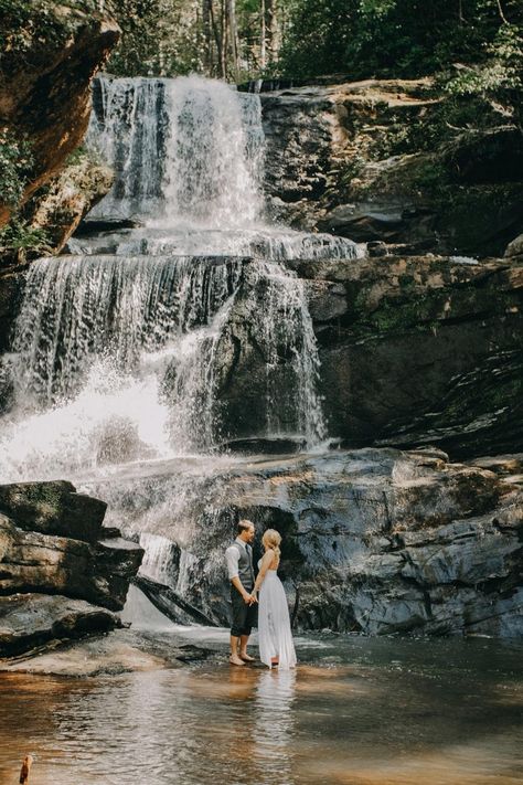 Smoky Mountains Elopement, Waterfall Elopement Photography, Smoky Mountain Wedding Photos, Smoky Mountain Wedding Elopements, Asheville Nc Elopement, Mountain Vow Renewal Ideas, Smokey Mountain Wedding Elopement, Smoky Mountain Engagement Photos, Elopement Ideas Mountain