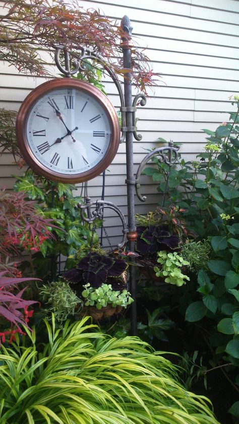 Garden Clocks, Gardening Decor, Clock Ideas, Outdoor Clock, Timing Is Everything, Fine Gardening, Decor Flowers, British Columbia Canada, Rustic Gardens