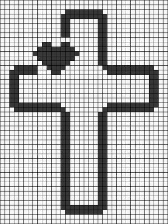 Alpha Pattern Pixel Art, Christian Crochet Ideas, Cross Pixel Art, Christian Pixel Art, Cross Alpha Pattern, Crochet Pixel Pattern Small Easy, Crochet Jesus, Grid Art, Wwjd Alpha Pattern