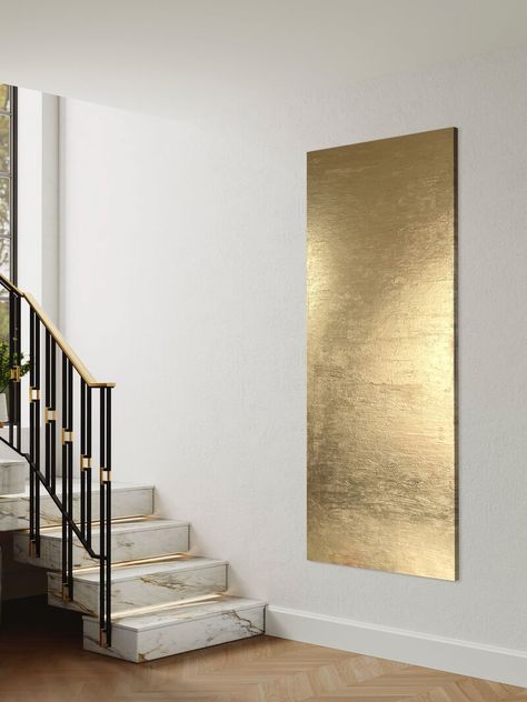 Balanced - 85 x 200cm - gold paint on canvas by George Hall Art Deco Artwork, Metallic Gold Paint, Minimalism Painting, Acrylic Landscape, Gold Painting, Original Abstract Art, Paint On Canvas, Buy Art Online, Amazing Art Painting