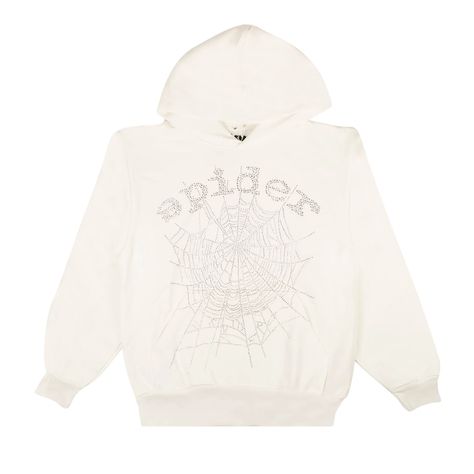 Sp5der Hoodie, Core Clothes, White Goat, Rhinestone Hoodie, Outfit Aesthetics, Clothes Hacks, Embellished Denim Jacket, Simple Fits, Hoodie White